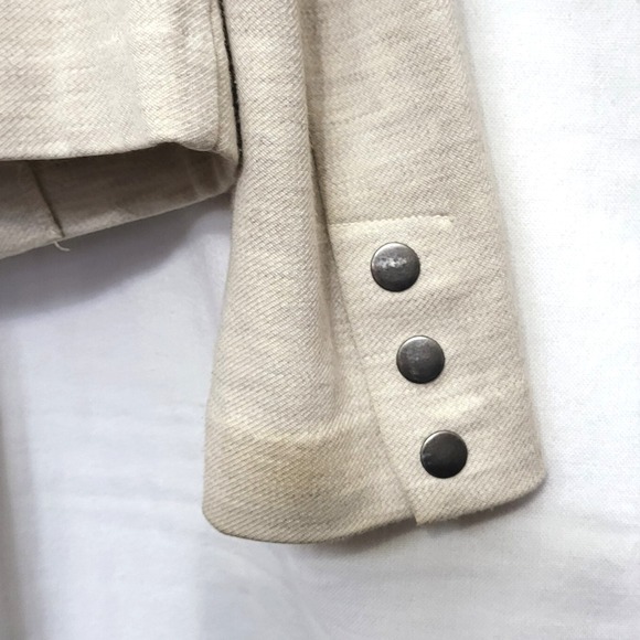 Cabi Women's Ivory‎ Charlie Moto Military Snap Button Stretch Knit Jacket Small - Picture 7 of 7